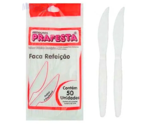FACA DESCARTAVEL REFEICAO BRANCA C/50 PRAFESTA - 7054