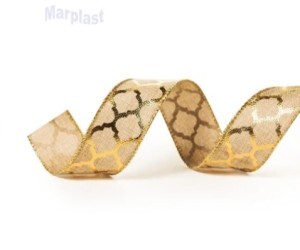 NATAL FITA COLMEIA NATURAL E OURO 6,3CM