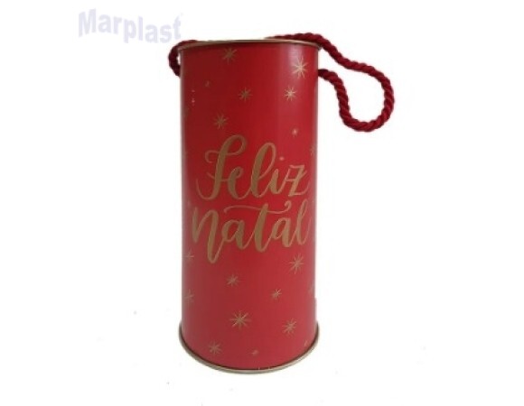 NATAL LATA COM ALÇA PARA PRESENTE SORTIDAS G 27X10CM