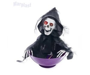 HALLOWEEN PORTA DOCES CAVEIRA SOMBRIA COM SOM E MOVIMENTO