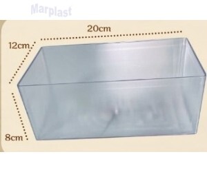 CAKE BOX CRISTAL RETANGULAR C/ TAMPA BLUE STAR 1,5L