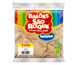 BALÃO SÃO ROQUE - TAMANHO 5 - C/50 UNIDADES -  LISO BEGE