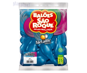 BALÃO SÃO ROQUE - TAMANHO 11 - C/25 UNIDADES - METALIC AZUL
