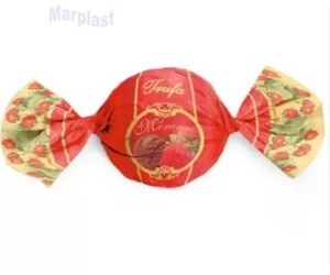 EMBALAGEM PARA TRUFA 14,5X15,5 SABOR MORANGO NOVA C/100 UNIDADES