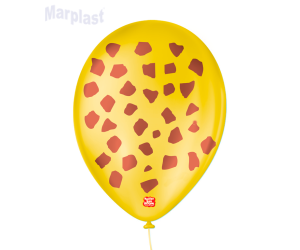 BALAO SAO ROQUE 9 C/25 UNIDADES -  SAFARI GIRAFA AMARELO SOL/ MARRON