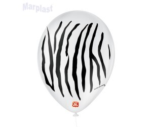 BALÃO SÃO ROQUE 9 C/25 UNIDADES -  SAFARI ZEBRA BRANCO POLAR/PRETO