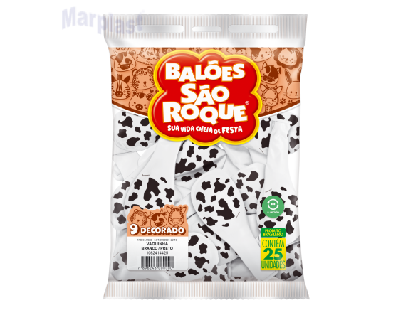 BALÃO SÃO ROQUE 9 C/25 UNIDADES - VAQUINHA