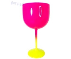 TAÇA GIN FLUOR AMARELO E PINK