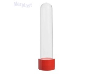 TUBO GRANDE 13CM C/TAMPA PLASTICA VERMELHO 10 UNIDADES