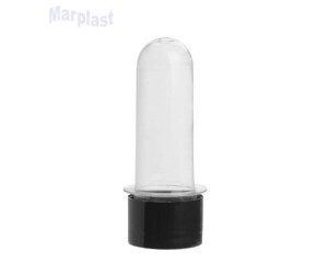 TUBO PEQUENO 8CM C/TAMPAP PLASTICA PRETO C/10 UNIDADES