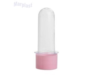 TUBO PEQUENO 8CM C/TAMPA PLASTICA ROSA BB C/10 UNIDADES