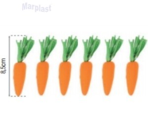 PÁSCOA ENFEITE CENOURAS 8,5CM C/6 UNIDADES SILVER