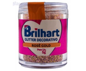 GLITTER P/ DECORAÇÃO ROSÊ GOLD 5G BRILHART