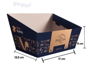 PÁSCOA CESTA M 17X12,5X8CM LINE BLUE