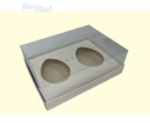 PÁSCOA CAIXA P/2 OVOS 150GR BRANCA COD.256.3