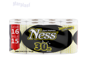 PAPEL HIGIÊNICO FOLHA DUPLA NESS 16 ROLOS