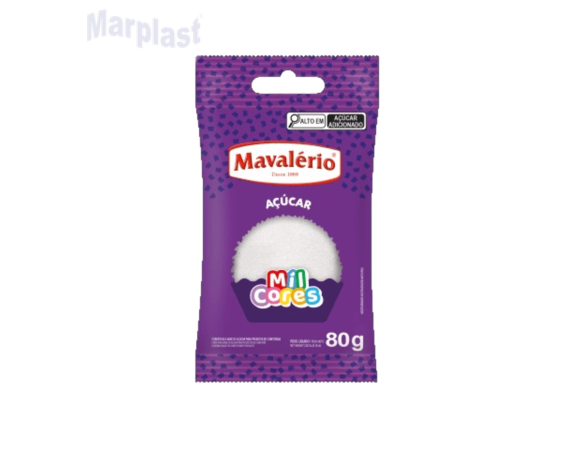 AÇUCAR COLORIDO BRANCO 80gr MAVALERIO