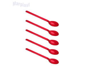 MINI COLHER DESCÁRTAVEL VERMELHA C/50 UNIDADES PLASTISHOW