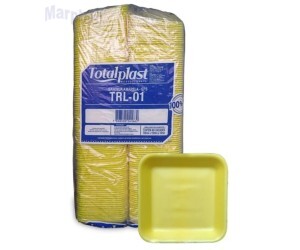 BANDEJA ISOPOR B-1 RASA AMARELA TRL-01 C/400 UNIDADES
