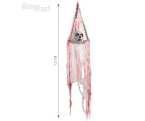 ENFEITE CAVEIRA SANGUE C/LUZ HALLOWEEN