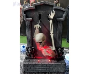 LAPIDE CAVEIRA C/LUZ SOM E MOVIMENTO HALLOWEEN