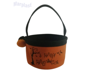 HALLOWEEN CESTINHA HALLOWEEN LARANJA 20X20X12