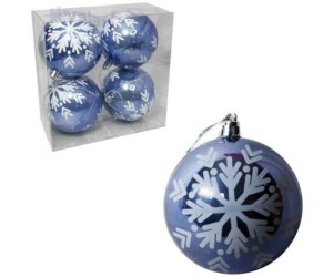 BOLA BRILHANTE LILAS FLOCOS NEVE C/4 UNIDADES (8CM CADA)